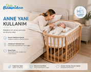 Bamgidoo PLAY Organik Yıldız 60×120 7 in 1 Büyüyen Beşik + Uyku Seti
