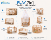 Bamgidoo PLAY Organik Yıldız 60×120 7 in 1 Büyüyen Beşik + Uyku Seti