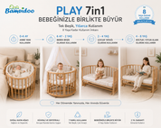 Bamgidoo PLAY Organik Yıldız 60×120 7 in 1 Büyüyen Beşik + Uyku Seti