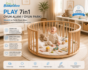 Bamgidoo PLAY Organik Yıldız 60×120 7 in 1 Büyüyen Beşik + Uyku Seti