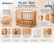 Bamgidoo PLAY Organik Yıldız 60×120 7 in 1 Büyüyen Beşik + Uyku Seti