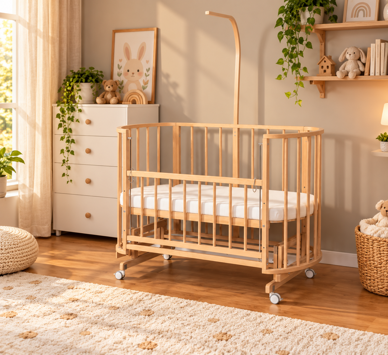 Bamgidoo PAPATYA 60x120 Kayın Ağacı Anne Yanı Beşik