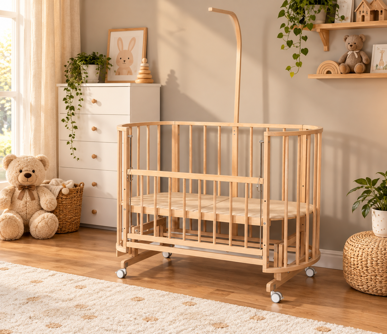 Bamgidoo PAPATYA 60x120 Kayın Ağacı Anne Yanı Beşik