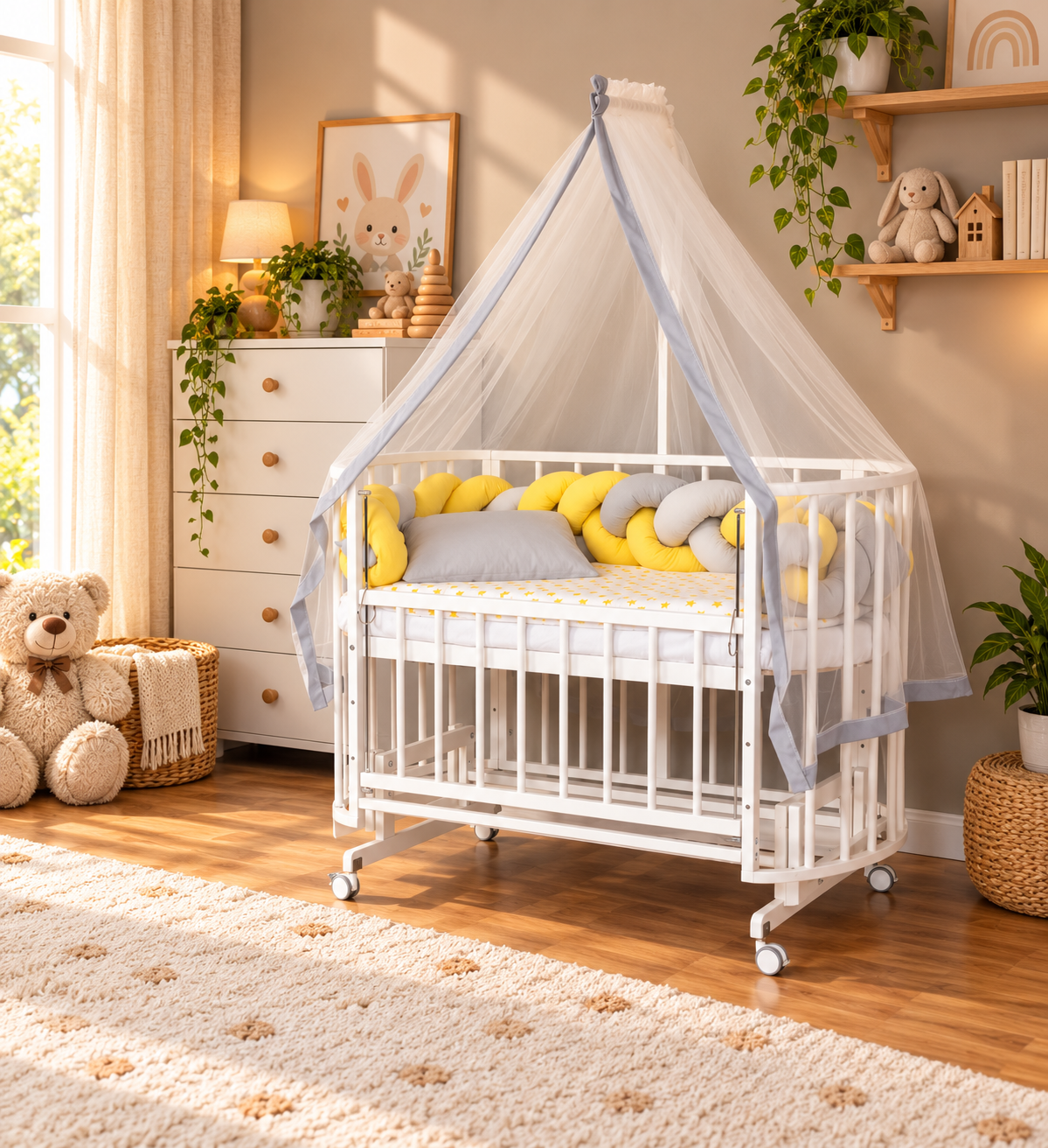 Bamgidoo PAPATYA 60x120 Kayın Ağacı Anne Yanı Beşik