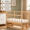 Bamgidoo PAPATYA Organik 60×120 Kayın Ağacı Anne Yanı Beşik + TEK YATAK